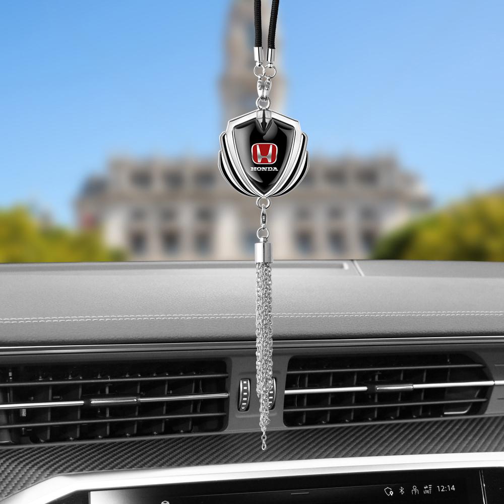 Car Styling Metal Badge Emblem Auto Rearview Mirror Hanging Pendant For Honda Fit Civic CRV City Jazz Accord CR-Z Vezel Insight