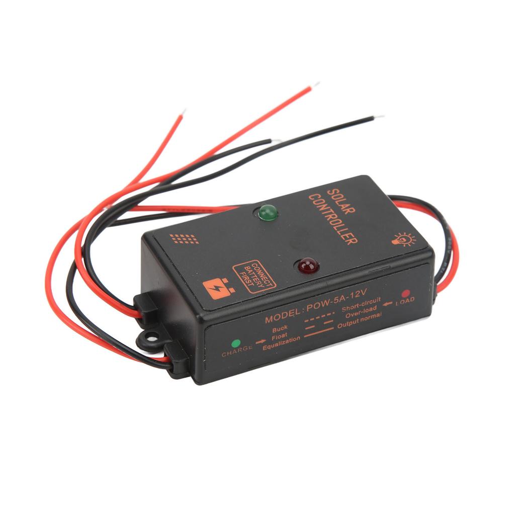 Solar Panel Controller IP67 Waterproof 24H Work PWM Charge Controller 5A 6V 12V Auto Adjustment
