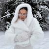 Женское короткое свободное пальто-куртка с капюшоном из искусственного меха Streetwear с карманами Осень 2026