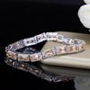 WWJ Trendy Women Wedding Wristband Princess Cut Cubic Zirconia Multi Color Bracelet
