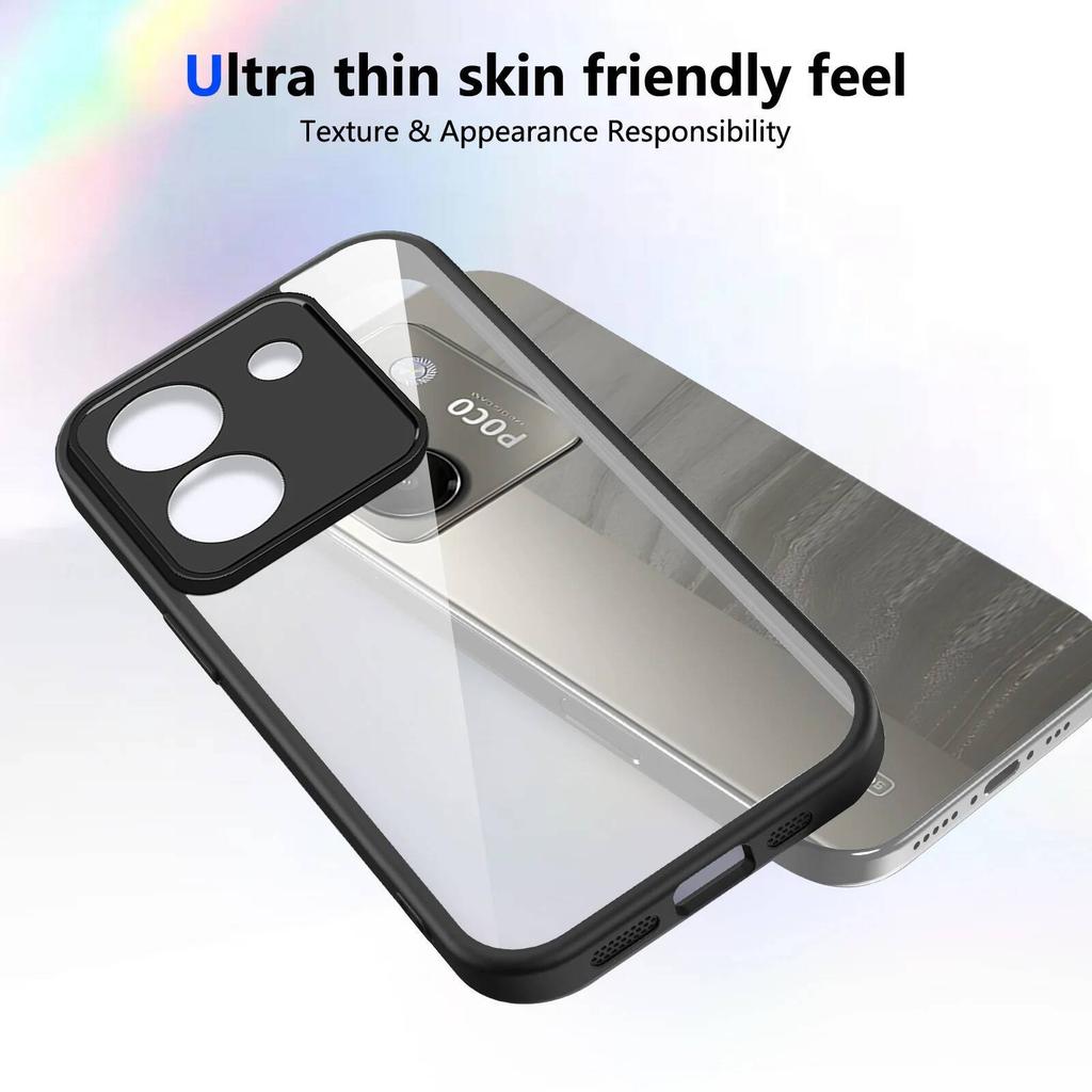 For Poco M7 Pro 5G Plus PocoM7 4G Case Shockproof Bakc Transparent Hard Protective Bumper Thin Cover For POCO M7 Case