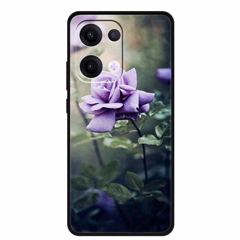 Чехол для Oppo Reno13 5G Мягкий ТПУ Милый Мультяшный Силиконовый Задний Чехол для Телефона Oppo Reno 13 Pro Чехлы Reno13Pro 13Pro 5G Черный Корпус