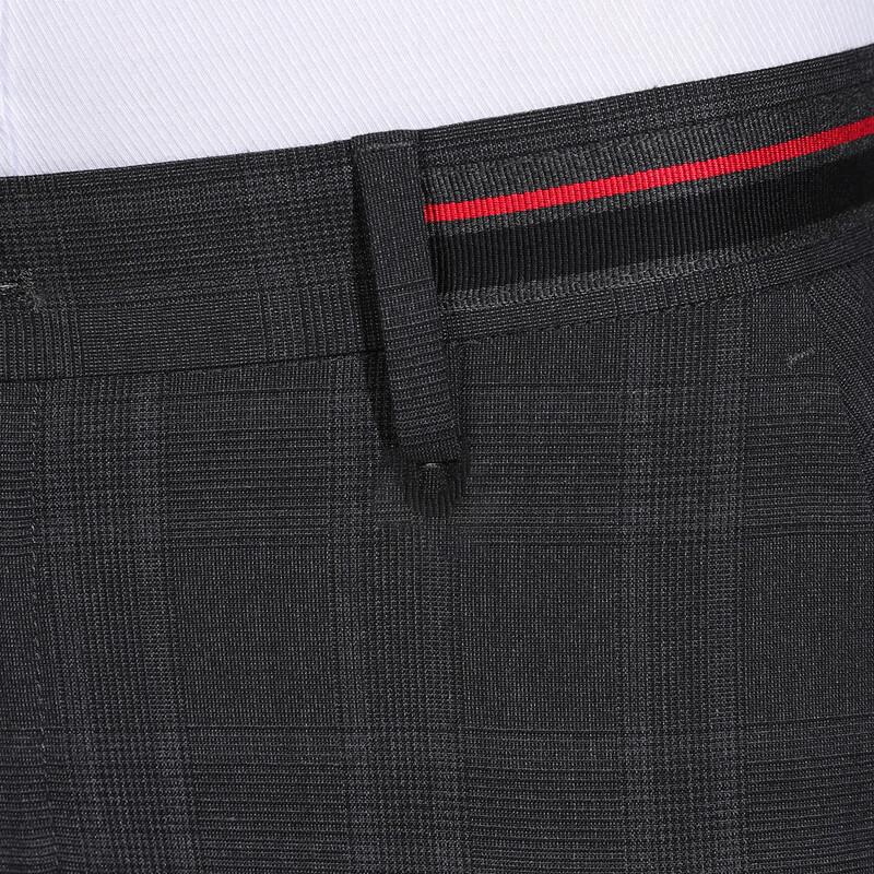 MONTAGUT Elegant Striped Casual Trousers with Splicing Detail