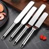 Stainless Steel Cheese & Cake Knife Set: Spatula, Curved & Straight Scrapers, Butter Knife, Baking Tools.