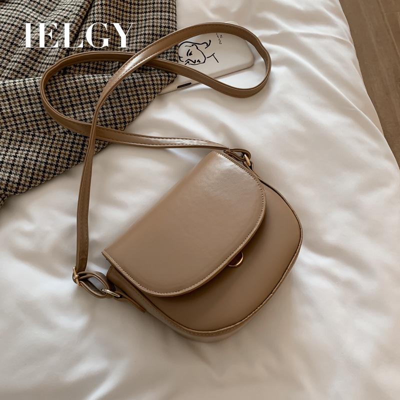 IELGY Korean style crossbody saddle bag fashion French niche shoulder bag