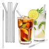 KADAX Drinking Straw Set Made of Borosilicate Glass, 20 Cm, 4 Pieces + Cleaner