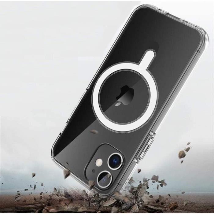 Case for iPhone 14 - Phonillico® - Transparent Silicone - Magnetic Circle - Wireless Charging - Flexible