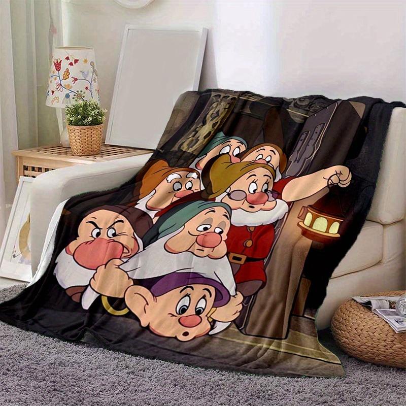 1pc, Snow White Seven Dwarfs Blanket Cozy Throw for Home Decor, Couch Cover, Outdoor Use, Gift Idea, Flannel Blanket Perfect for Bedroom