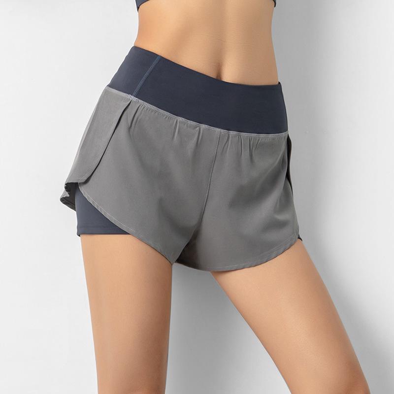 Women's Summer Quick-Dry Two-Piece Yoga Shorts with Pockets – Breathable & Anti-Exposure