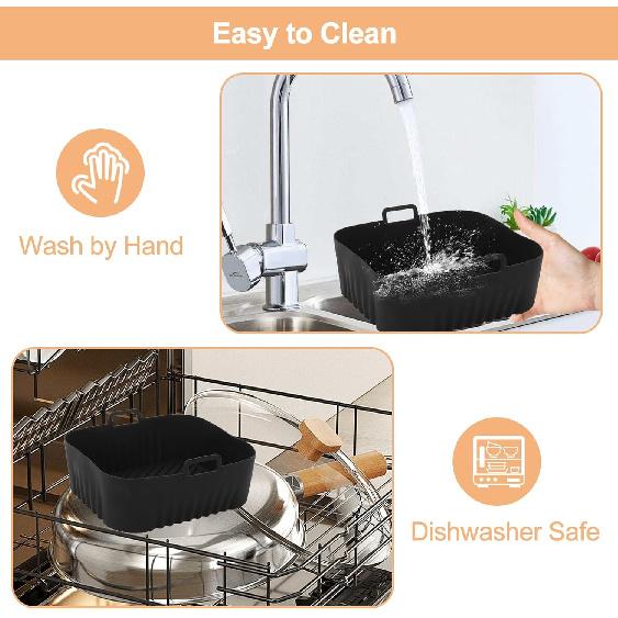 Air Fryer Silicone Liner for Philips Dual Basket Air Fryer 3000 Series 6L/3L,2-Pack Reble Dual Airfryer Liners Accessories for Philips 9L 2-Drawer