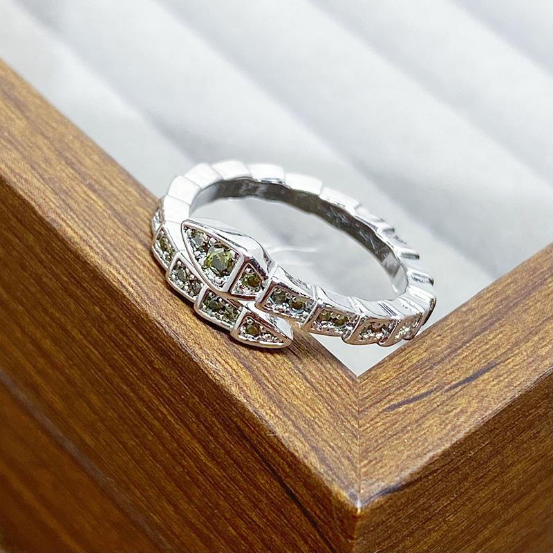 Halloween Punk Serpentine Zir*****Pen Ring Spirit Snake Series Personality Niche Hip Hop Ring Girl