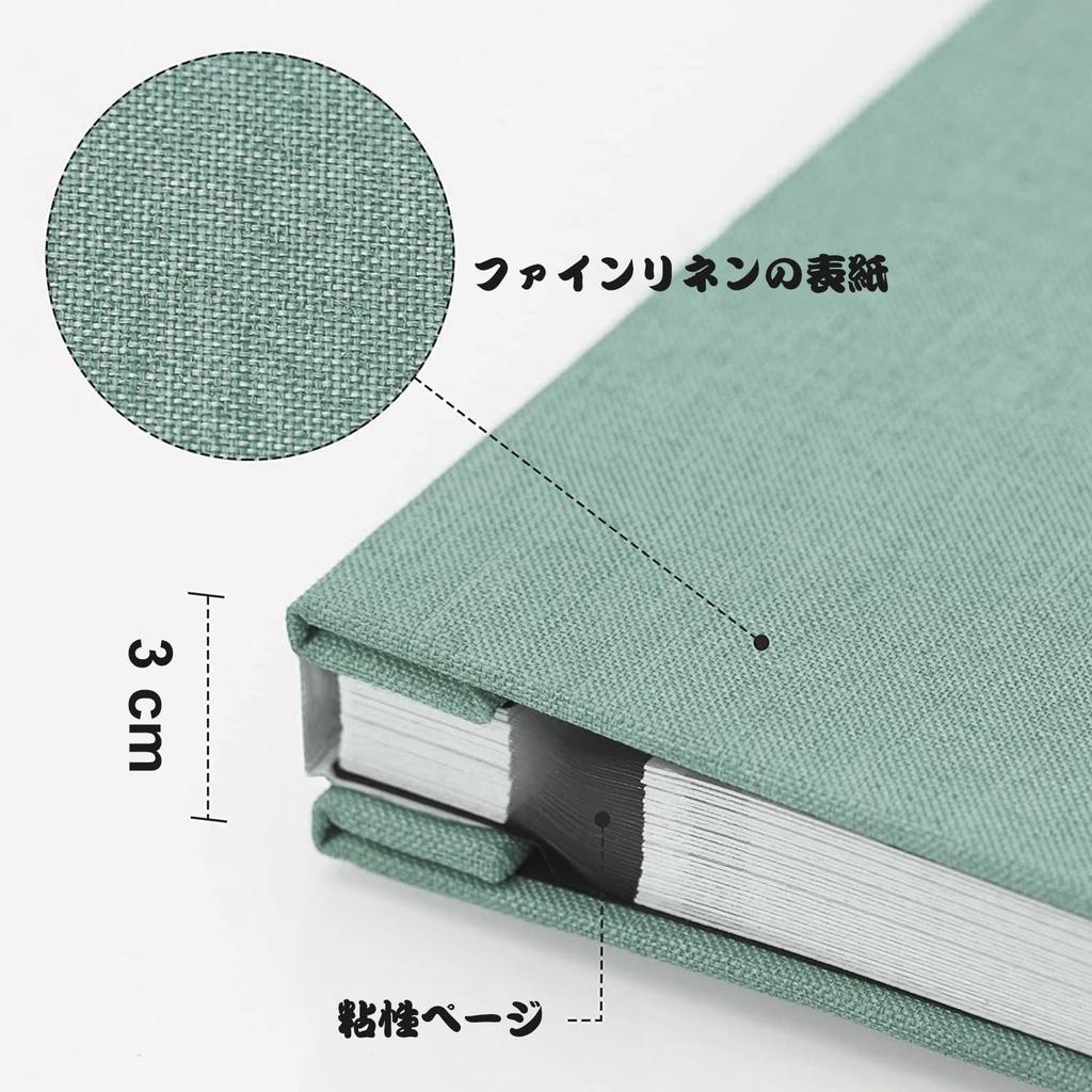 Raoendis 33 x Лён 20 листов Бесплатные вмещает 240 фотографий большого размера Большой Идеально подходит для дома и записей о взрослении Самоклеящийся альбом, 33,5 см, Обложка, (40