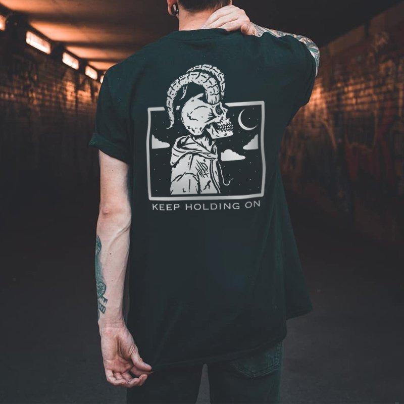 Крутой байкер пьет пиво череп графика мужчины хлопковые футболки летняя одежда панк-рок вечеринка топы Ropa Hombre Camisetas