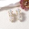 Французский нишевый высококачественный дизайнерский стиль Ряд серьги-клипсы с имитацией жемчуга Простые и универсальные повседневные серьги для женщин
