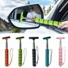 Car Rearview Mirror Wiper Stainless Steel Telescopic Retractable Layered Brush Head Window Wash Cleaning Brush Handheld Wiper