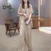 2 Pcs/Set Women Top Pants Set Round Neck Half Sleeves Irregular Hem Blouse Wide Leg Elastic Waist Wide Leg Trousers Daily Leisure Dating Outfit