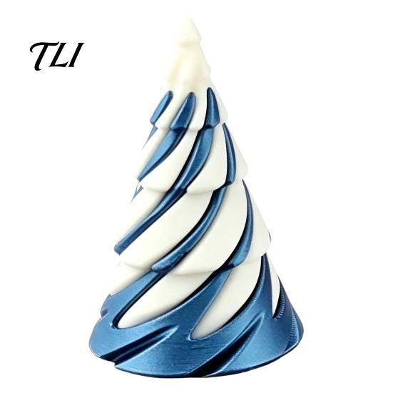 Fun Fingertip Toys for Kids Mini Christmas Tree Fidget Toy, Spiral Cone Toy Stress Two Color Plastic Ornaments Relief, Contrast Sensory Adults Holiday