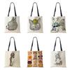 Women Canvas Shoulder Bag Shopper Bear Harajuku Casual Handbag Kawaii Eco Reused Large Capacity Travel Tote Books Bag