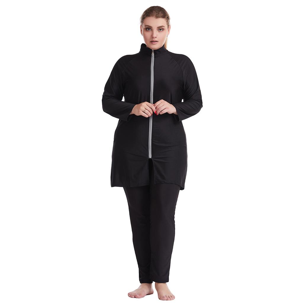 Plus Size Women Muslim Muslimah Swimwear Full Coverage Women Swimming Suit Highly Elastic Comfortable 3 Pieces Beachwear XL-6XL