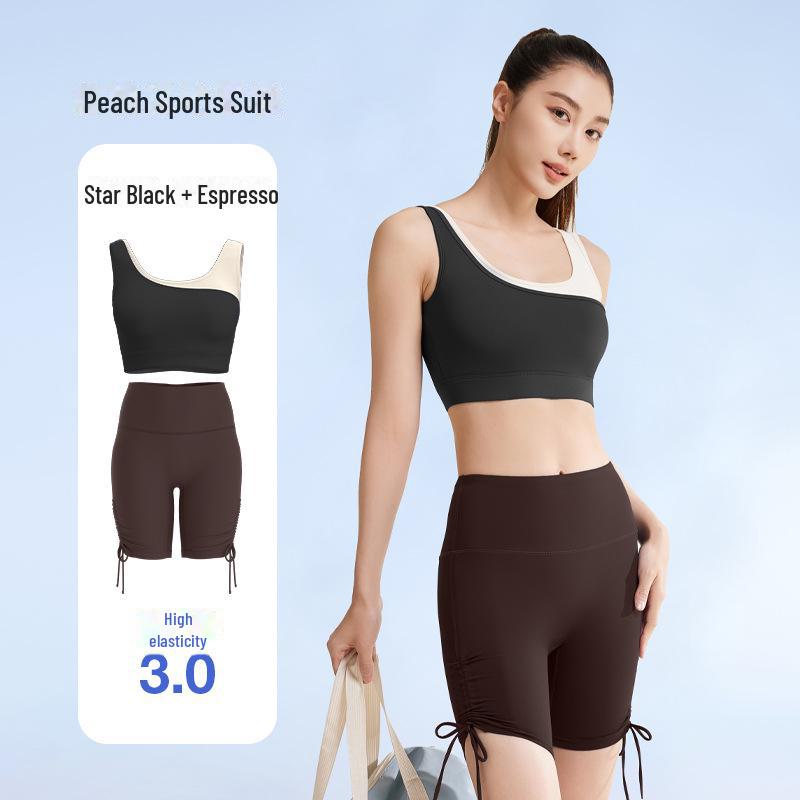 Бесшовный летний костюм для йоги Juyitang: Высокоэластичный, облегающий, цельный с красивым дизайном спинки