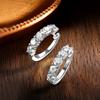 KNOBSPIN D Color Moissanite Loop Earring 925 Sliver Plated with White Gold Earring for Women Sparkling Fine Jewelry