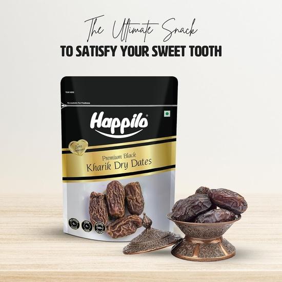 Happilo Premium Black Kharik Сушеные финики Chuhara 500 г Упаковка из 2 шт.
