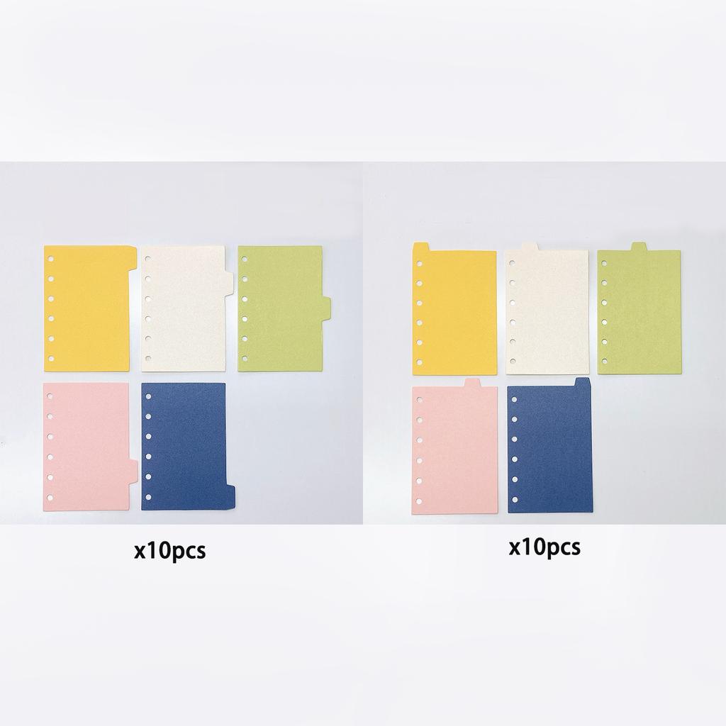 20pcs A7 Binder Dividers Multicolor PP Planner Inserts Index Tabs Loose Leaf Binders Accessories Refill Category Page Tab Indexing
