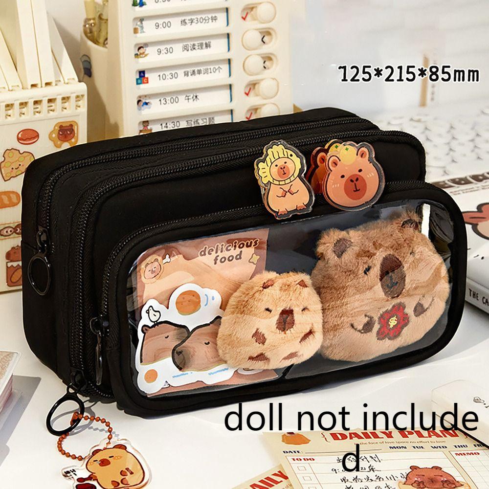 Detachable Pencil Case Capybara Stationery Storage Pouch Pen Bag for Office School Supplies