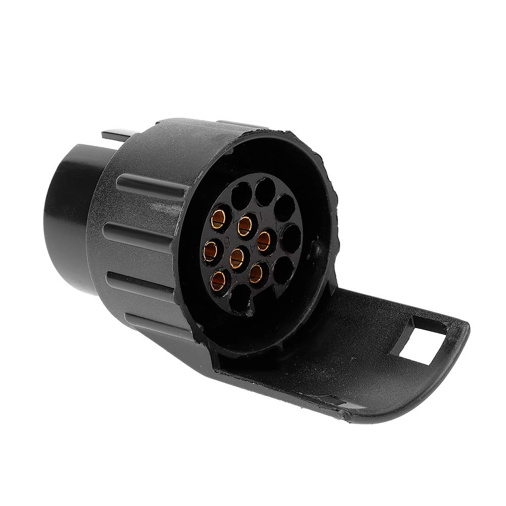 Duokon ABS 7 to 13 Pin Trailer Truck Caravan Tow Socket Plug Converter Adapter (Black)