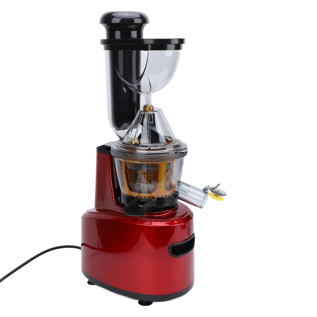 Electric Juicer Red 500W 65Db Slow Masticating Multifunctional Wide Mouth Juice Extractor for