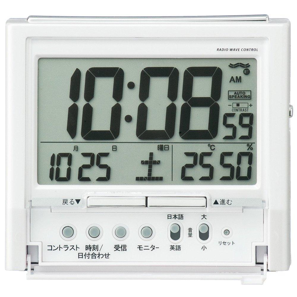 Часы Seiko будильник TALK LINER звуковой сигнал времени звуковой будильник двуязычный переключение календарь температура влажность дисплей радиоволна цифровой белый