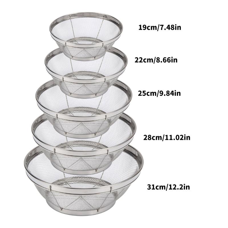Professional Kitchen Sieves With Extra Fine Mesh Rice Strainer Stainless Steel Colander For Straining Grains Fruit