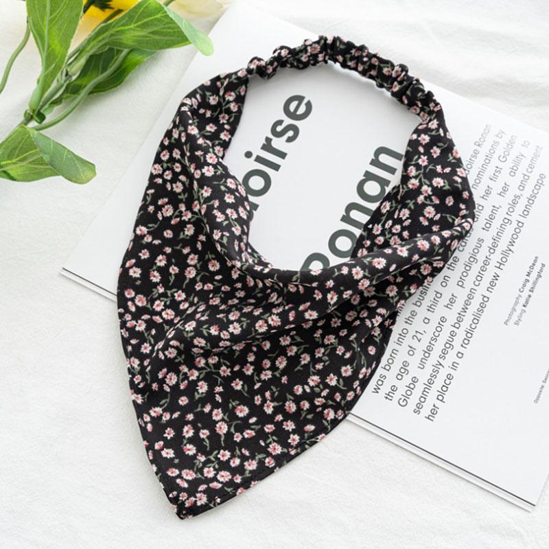 Summer Printting Hair Scarf Scrunchies Vintage Triangle Bandanas Hairband Headband Elastic Hair Bands Headwrap Hair Accessories