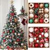42PCS 6CM Premium Painted Christmas Ball Set 2025 New Year Santa Home Decorations Christmas Tree DIY Decorative Ornaments