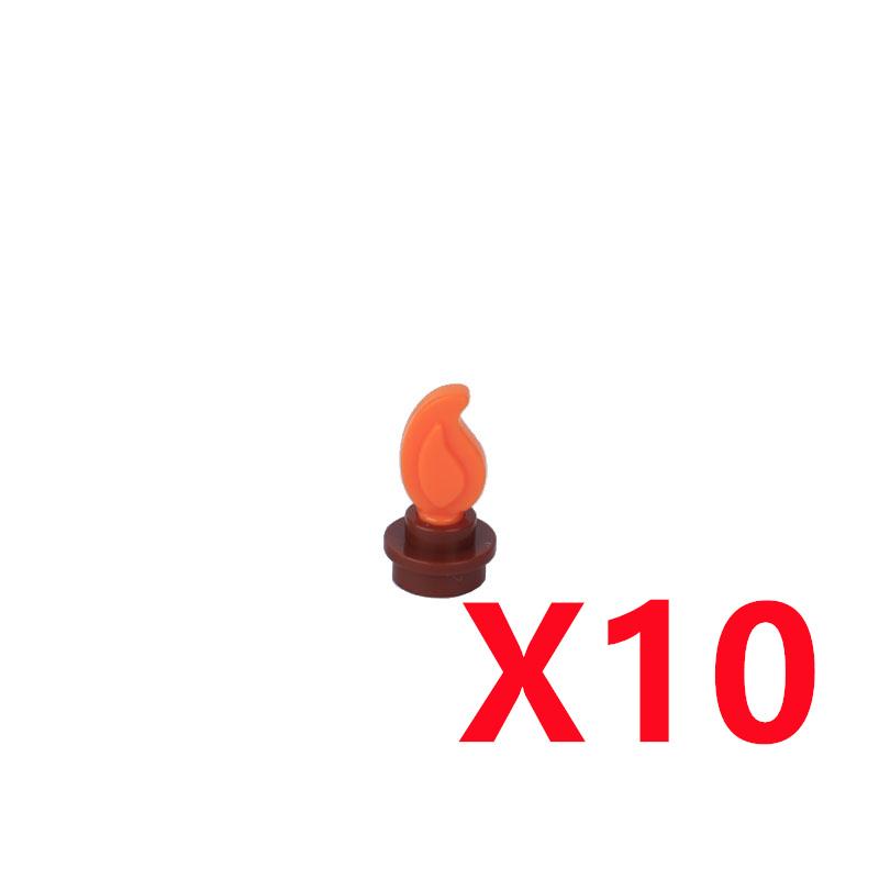 MOC Строительные блоки Костер Пламя Средневековая Бутылка вина Набор аксессуаров Модель подсвечника Мини-кирпич Совместимая игрушка Подарок Сделай сам X019