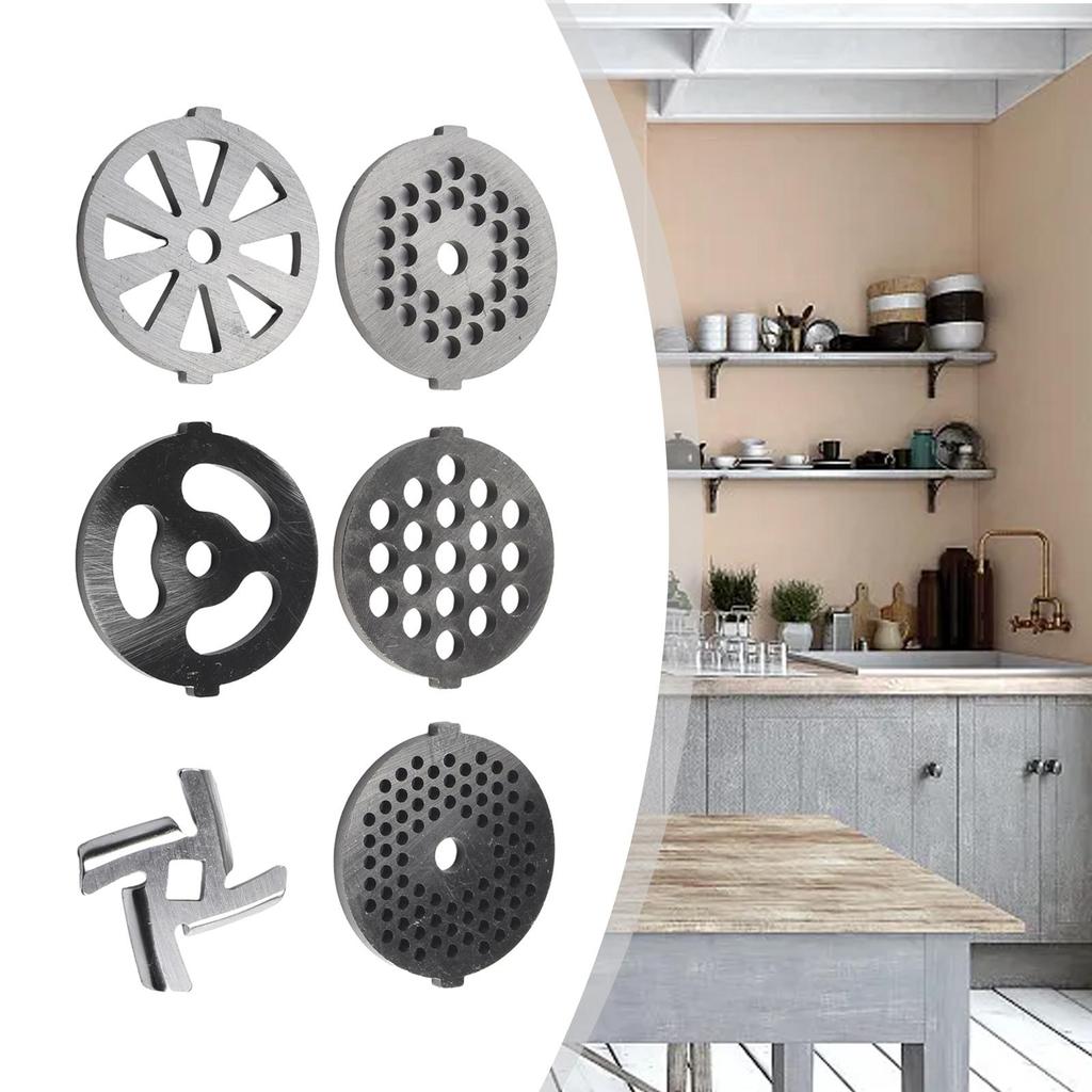 Кухонная мясорубка Инструмент Главная 6 шт Миксер Пластины Диски Комплект Нержавеющая сталь