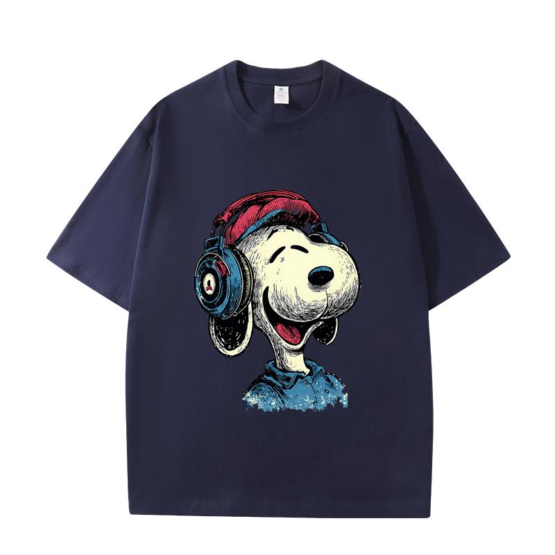 D06-88 MINISO 2026 Summer High-quality Printed Pure Cotton Shoulder Style Men's and Women's Round Neck Short Sleeved Couple T-shirt