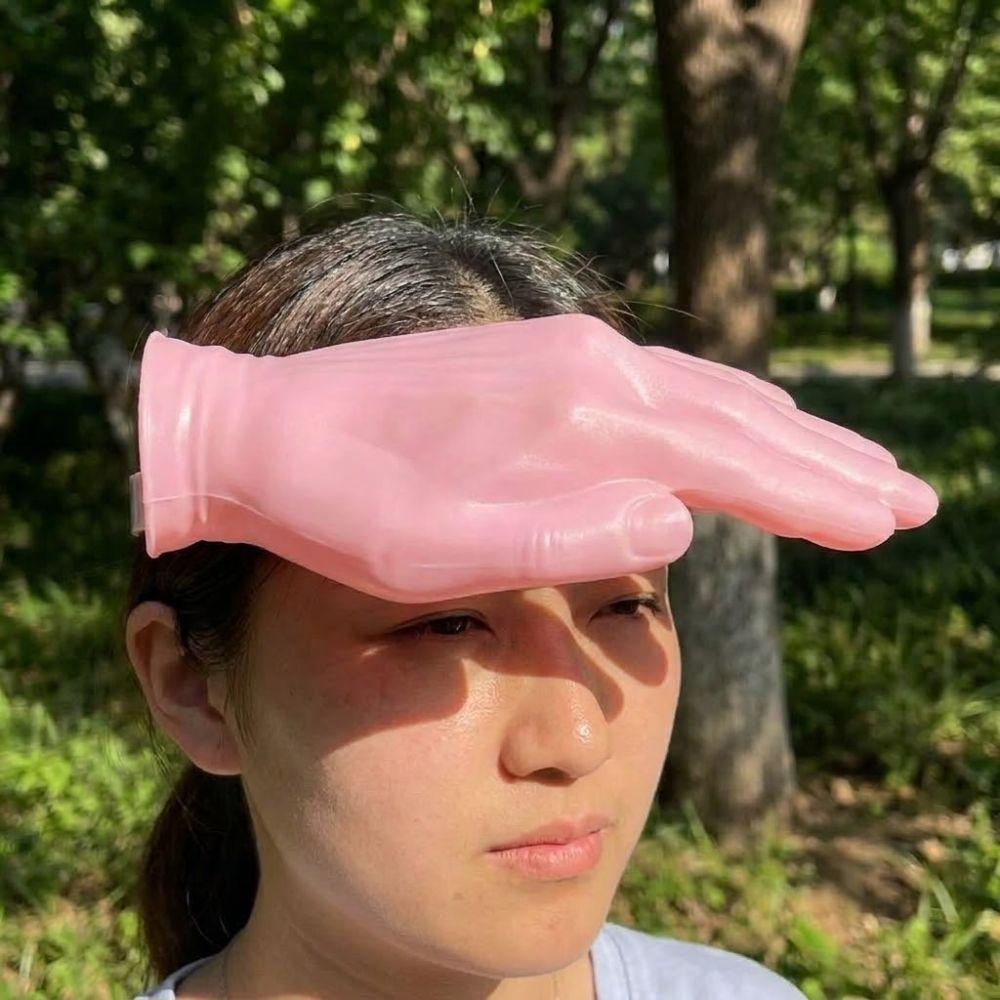 UV Protection Palm Shaped Sun Hat Adjustable Sun Protection Cap Hand Shaped Visor Beach Party