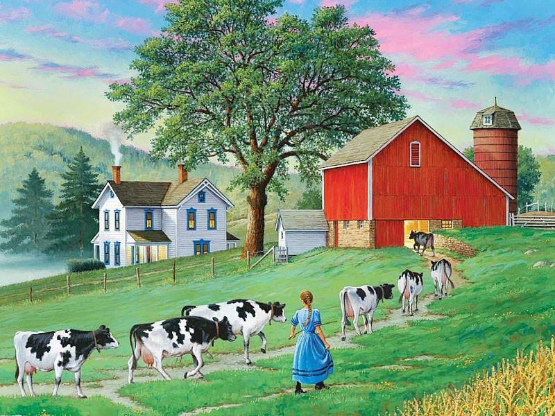 Набор для алмазной живописи Пейзаж Ферма 5D DIY Алмазная вышивка крестиком Весенняя мозаика со стразами Домашний декор