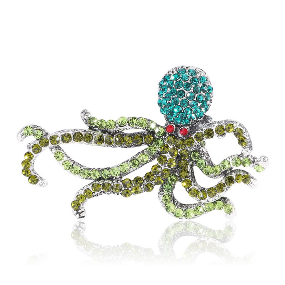 Новинка 2023 года, серия «Морской организм», брошь в виде осьминога, модные броши из сплава с инкрустацией стразами для женщин, ювелирные изделия, подарки