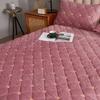 Soft Thicken Plush Quilted Mattress Cover Floral Embroidery Pad Protector Cover Customized Fitted Sheet Not Including Pillowcase