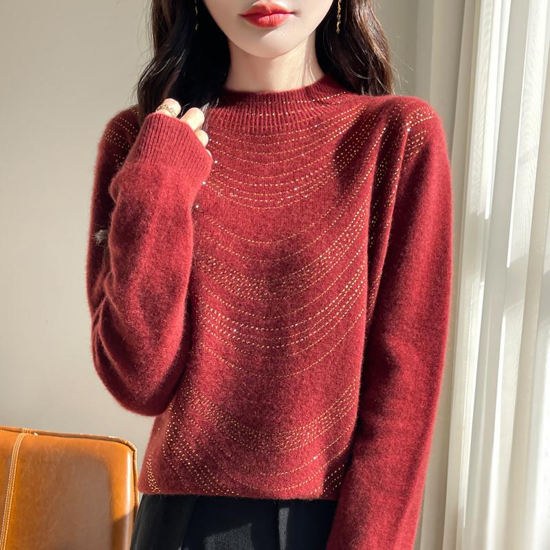 Женский кашемировый свитер Qinghe кашемир 30% кашемир 70% шерсть осенне-зимний кашемировый пуловер мягкий и теплый