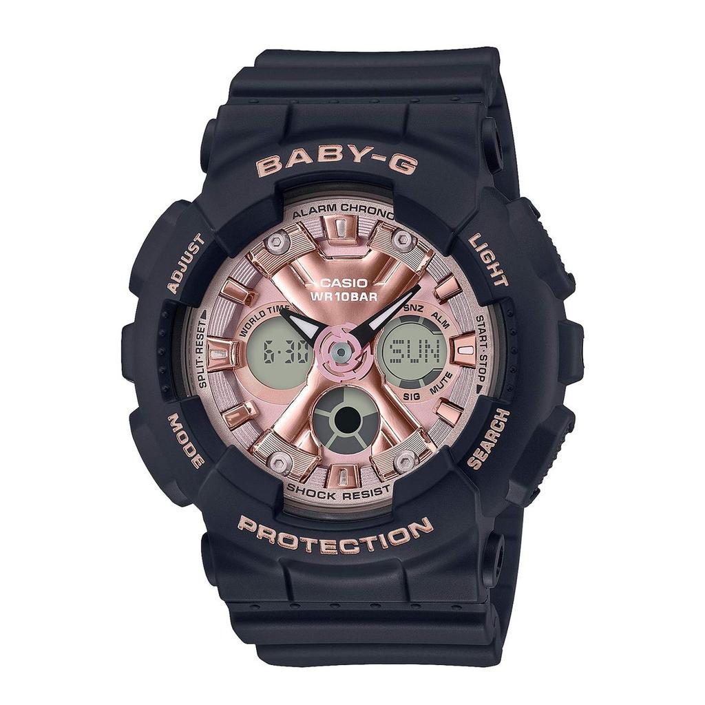 Женские часы BABY-G BA-130-1A4JF - Ударопрочные, Водонепроницаемость 10 Бар, Черный и Мультицветный