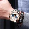CURREN Luxury New Mens Stainless Steel Band Wristwatches for Men Casual Fashion Quartz Clock Mens Chronograph Watch with Date