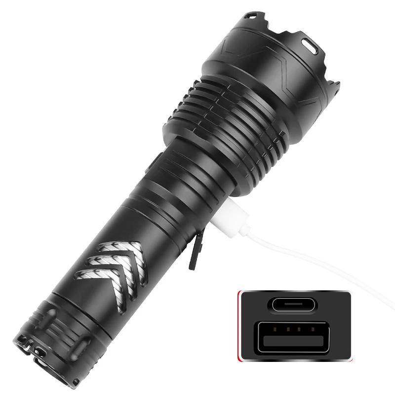 XHP160 Light Flashlight High Power Aluminum Alloy USB Rechargeable with Lantern Super Bright  Waterproof Outdoor Strong