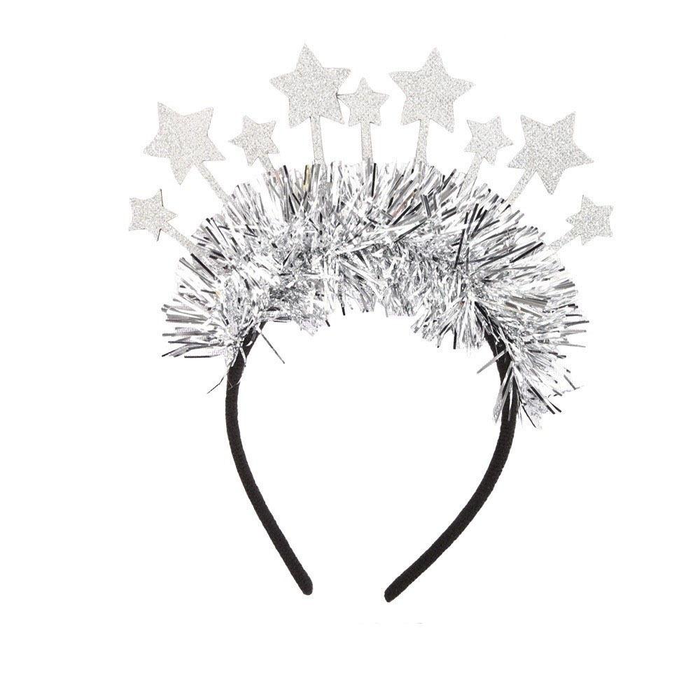 Glitter Christmas Hairband Star Sequin Party Photo Props Happy New Year Headband Party Supplies