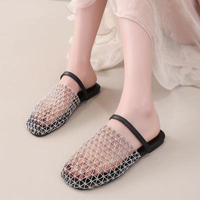 Полые удобные пляжные полушлепанцы ветер пустоши иноземный газ пояс рыболовная сеть плоские сандалии римские туфли 2025 лето новый