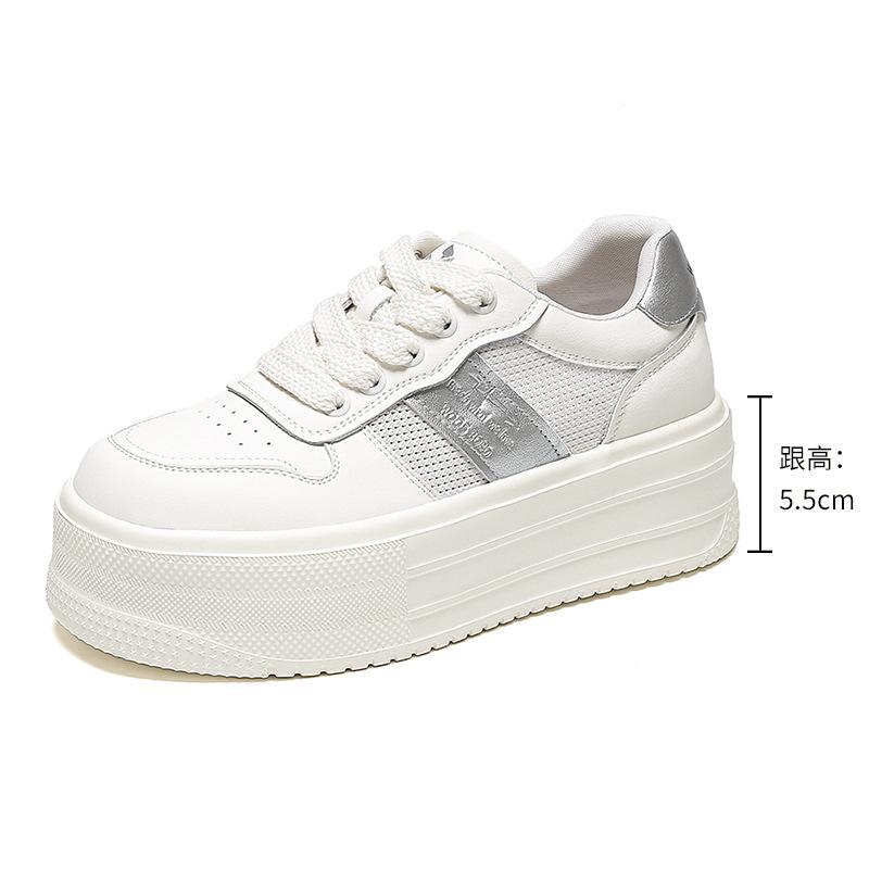 Strictly Selected Leather Little White Shoes Women's 2025 New Casual Retro Versatile Comfortable Height Increase Breathable Women's Shoes Thick Basepl