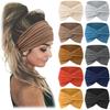 Bohemian Women's Multi-Color Wide Yoga Headband - Black Elastic, Large Size Hairband for Sports and Workouts