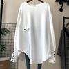 Irregular Mid-length Tops for Women Large Size Loose Long Sleeve T-shirt